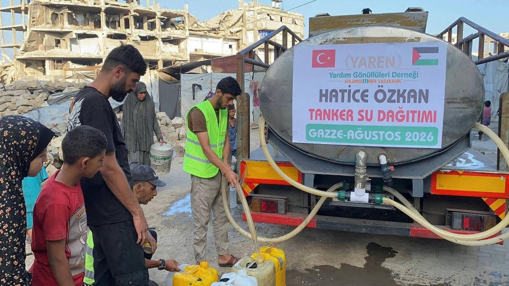 GAZZE; TANKER SU DAĞITIM...