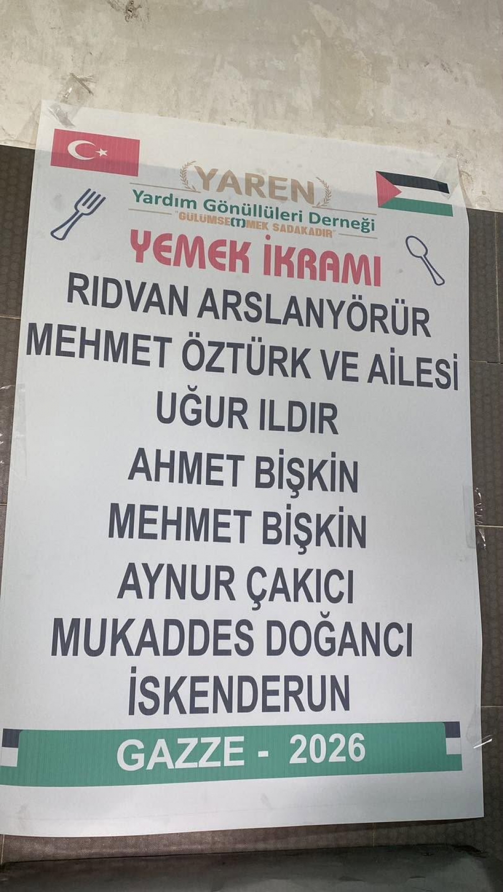 GAZZE; Yemek ikramı...
