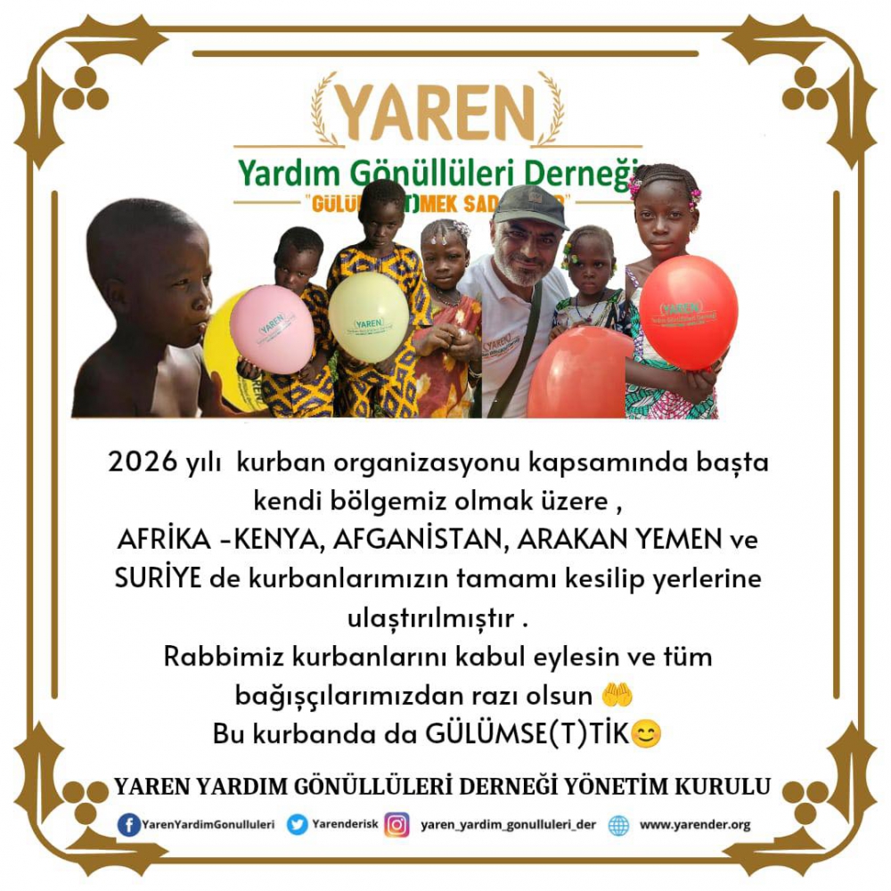 KURBANLARINIZ İHTİYAÇ SAHİBİ BÖLGELERDE KESİLMİŞTİR